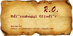 Rózsahegyi Olivér névjegykártya